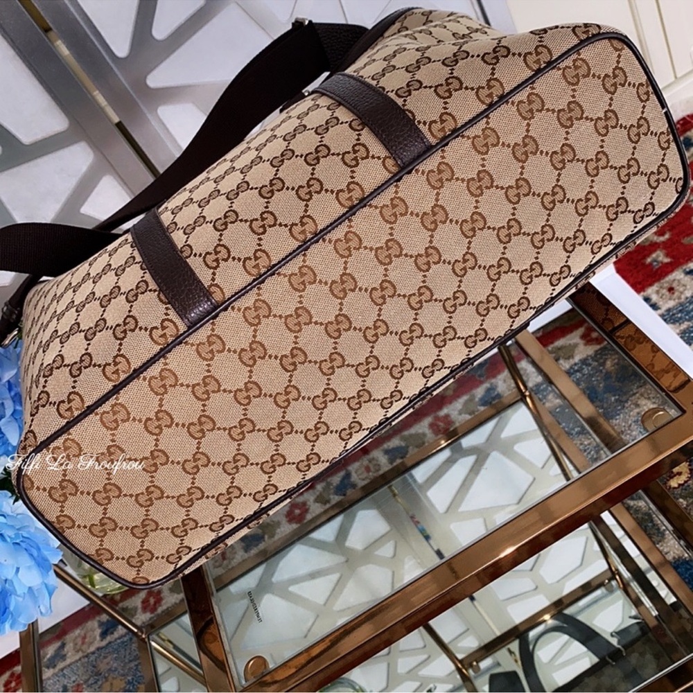Gucci Tan and Brown Monogram Tote Bag - Picture 13 of 16